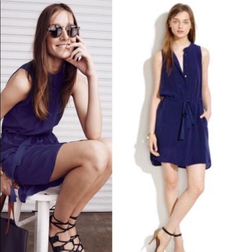 Madewell 100% silk button up dress